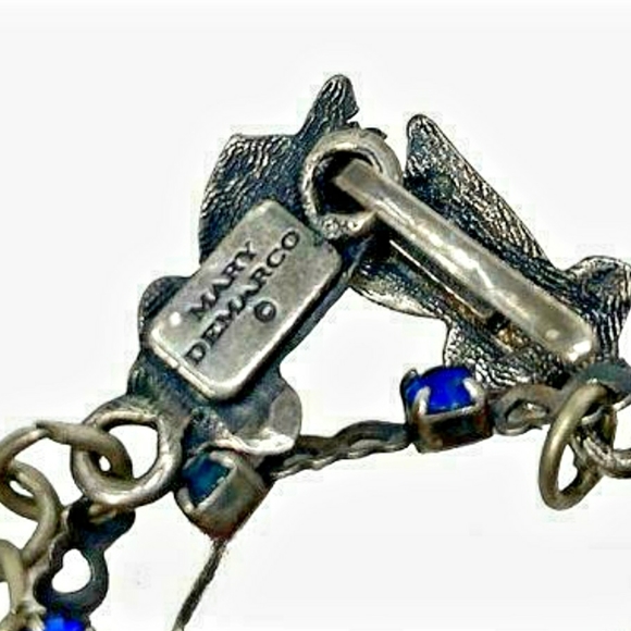 Mermaid Mary DeMarco Cat's Eye, Crystal & Rhinestone Chevron Ocean Necklace - Picture 4 of 15